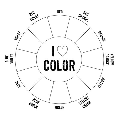 6 Best Images Of Color Wheel Printable For Students Blank Color Wheel