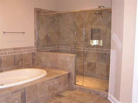 Master Bathroom Custom Tile Shower And Tub Deck In