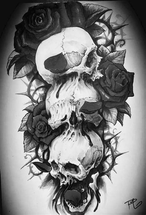 Pin By Derald Hallem On Skull Art Skull Rose Tattoos Skull Sleeve