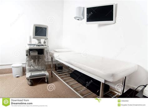 Ultrasound X Ray Exam Room In Hospital Or Private Medical Clinic Stock