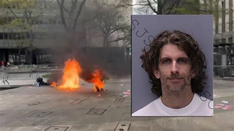 Man Sets Himself On Fire Outside Manhattan Courthouse During Trump Trial Jury Seating Rants Of