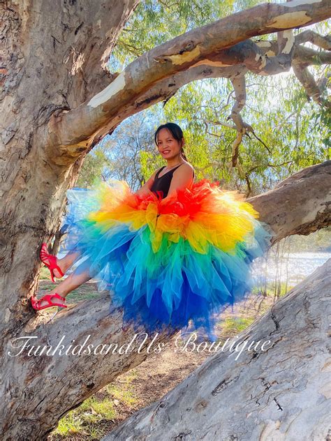 Adult Rainbow Tutu Skirt Adult Birds Macaw Tutu Skirt Adult Etsy