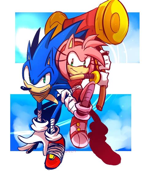 Sonic Boom Sonic And Amy By Zubwayori On Deviantart Sonic Boom