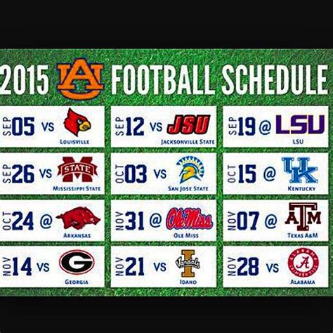 Auburn Football News On Instagram 2015 Auburn Football Schedule