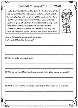 Christmas Reading Comprehension Passages and Questions by Isla Hearts