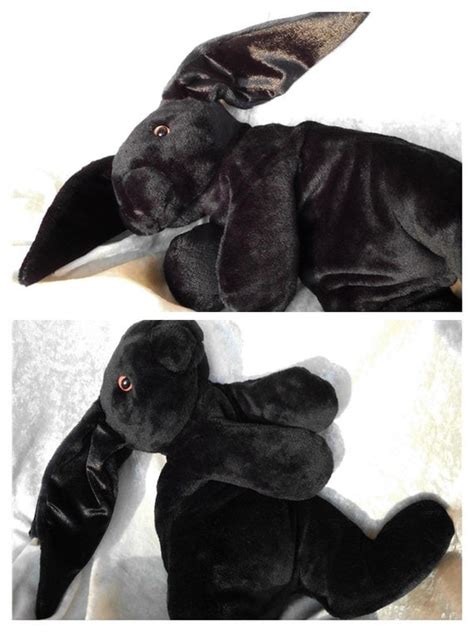 Black Rabbit Plush Stuffed Animal Bunny Black By Tallhappycolors