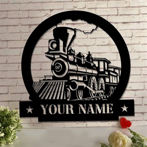 Train Metal Sign Railroad Signs Train Decor Train Metal Wall Steam