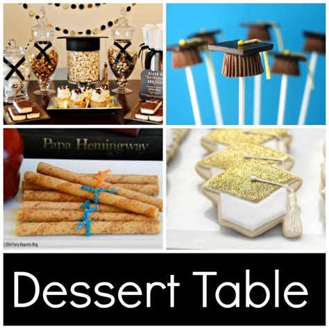 Explore themes for all ages including for appetizers, sides, cakes, candy tables & more. Graduation Party Dessert Table Collage - dsm4kids