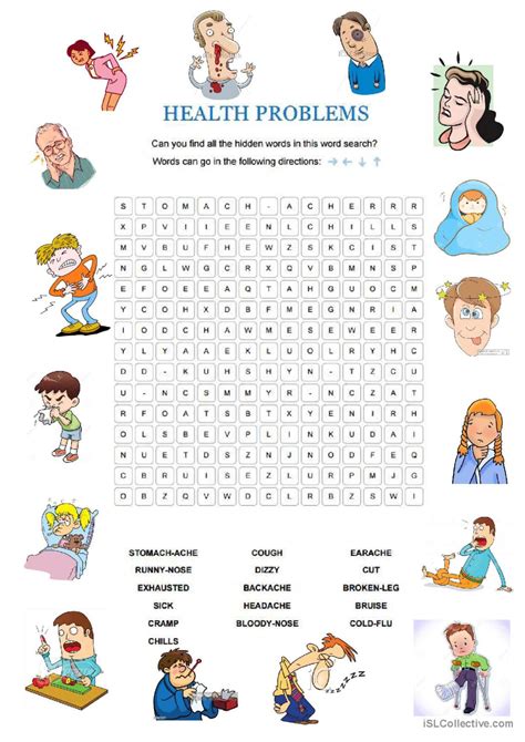 Health Problems Word Search English Esl Worksheets Pdf And Doc