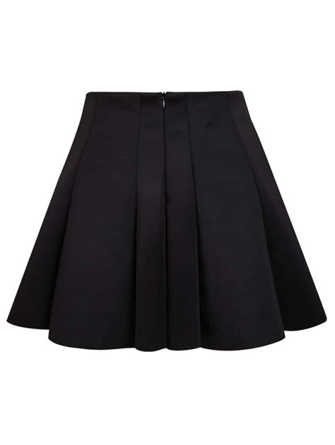 Black High Waist Pleated Skirt Sheinsheinside