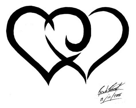 Two Hearts Tribal Heart Tribal Heart Tattoos Heart Tattoo Designs