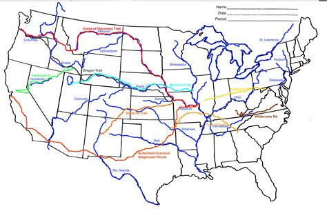 Westward Expansion Map With Rivers