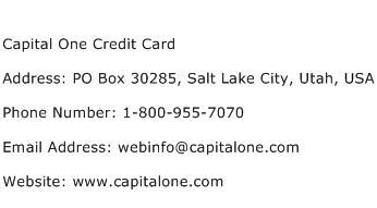 We would like to show you a description here but the site won't allow us. Capital One Credit Card Address, Contact Number of Capital One Credit Card