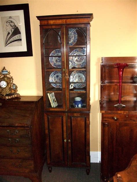 Shop wayfair for all the best mahogany bookcases. George 3rd Tall Narrow Mahogany Inlaid Glazed Bookcase ...