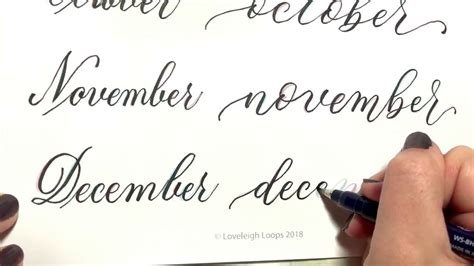 And presto, you've made your first calligraphic letter! How to write the months in calligraphy 2 styles - YouTube