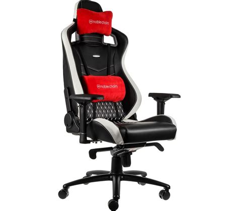 Noblechairs Epic Real Leather Gaming Chair ¬ñ Black White And Red Black