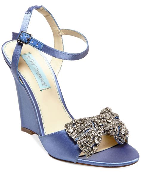 Lyst Betsey Johnson Blue By Dress Wedge Evening Sandals In Blue
