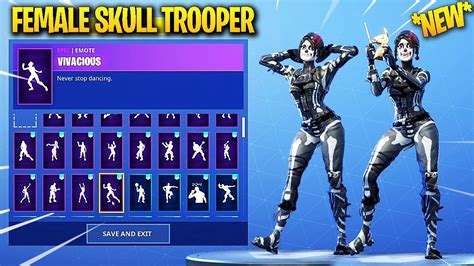 Skull trooper is an epic outfit in fortnite: *NEW* FEMALE SKULL TROOPER SKIN WITH +70 DANCES/EMOTES ...
