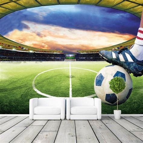 3d Photo Soccer Wallpaper Modern Sports Wall Mural British Football