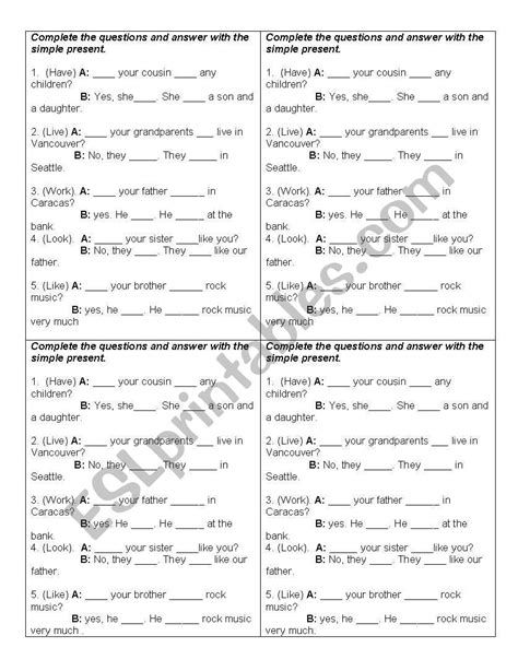 Simple Present Dialogue Esl Worksheet By Smarth