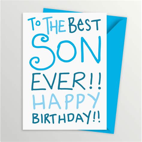 Son Birthday Card Great Son Happy Birthday Greeting Card Cards Love