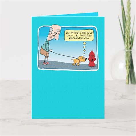 Funny Dog And Fire Hydrant Birthday Card Zazzle Funny Birthday