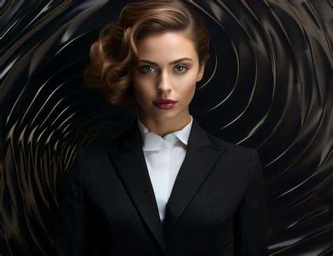 Premium Ai Image Attractive Female Spy Secret Agent Dressed In Wife Villain Brunette Woman