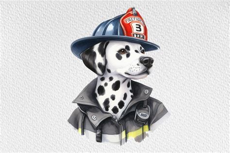 Watercolor Dalmatian Fireman Clipart Png Graphic By Vectmonster