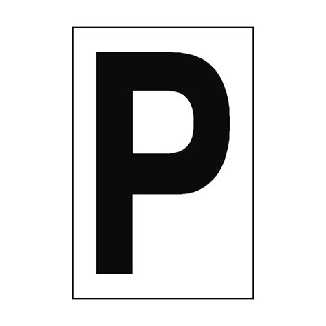 Letter P White Sign Pvc Safety Signs