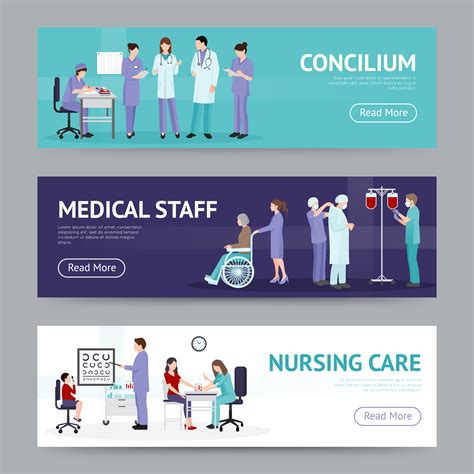 Medical Care Horizontal Banners 483502 Vector Art At Vecteezy