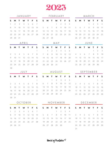 2023 Year Calendars In 2022 Yearly Calendar Template Calendar