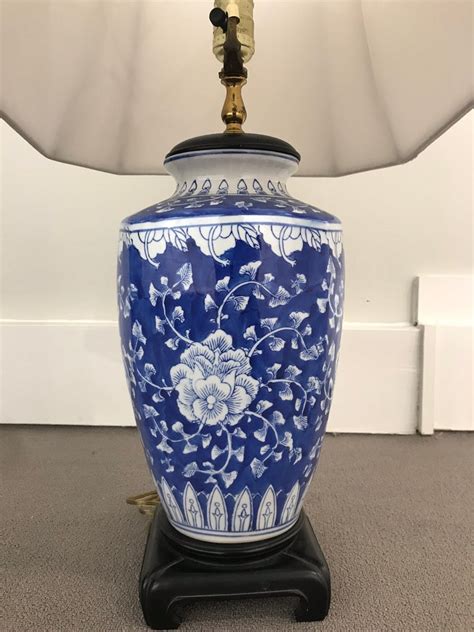 Vintage Blue And White Ginger Jar Table Lamp Etsy White Ginger Jars