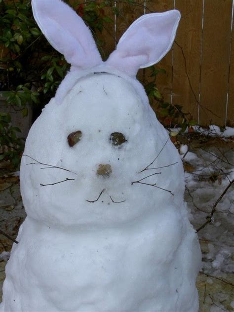 Snow Bunny Winter Fun Nature Crafts Snow Sculptures