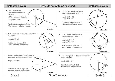 Solution Circle Theorems Gcse Worksheet Grade 5 Studypool