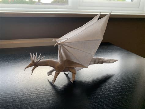 Ancient Dragon Designed By Kamiya Satoshi And Folded By Me Origami