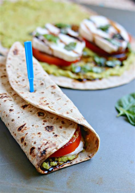 Avocado Caprese Wraps With A Balsamic Glaze