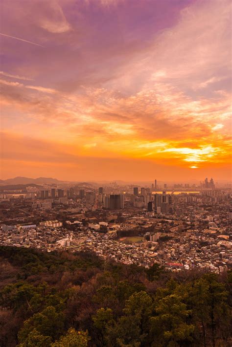 View Of Seoul City South Korea At Sunset 2057023 Stock Photo At Vecteezy