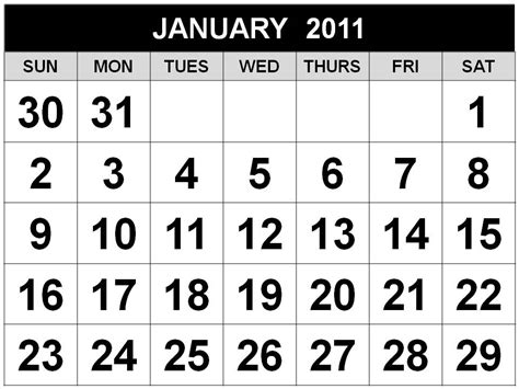 The Temptation News January 2010 Calendar Template