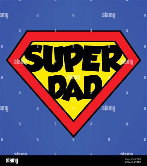 Super Dad Superhero Emblem Red And Yellow Shield Vector Isolated On