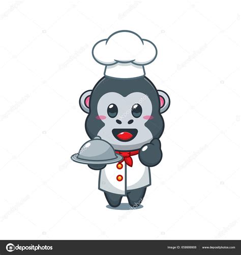 Chef Gorilla Cartoon Vector Dish Stock Vector By ©artprodite 659999906