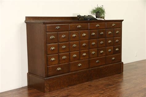 Oak 32 Drawer 1900 Antique Apothecary Or Drug Store Cabinet Ebay