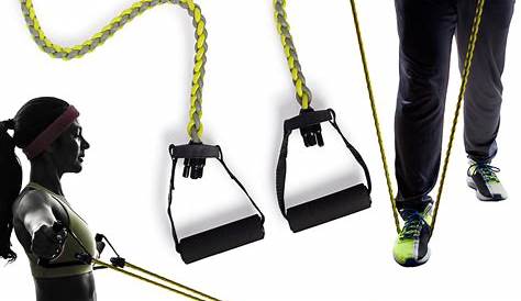 SPRI Ignite Power Resistance Cord Exercise Bands With Handles 4x