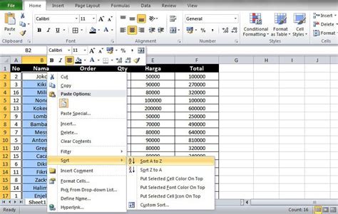 Cara Mengurutkan Tanggal Di Excel Cara Mengurutkan Data Di Excel Mudah