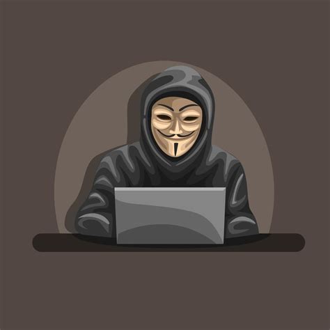 Illustration Of Anonymous Hacker Wear Vendetta Mask And Hoodie Concept