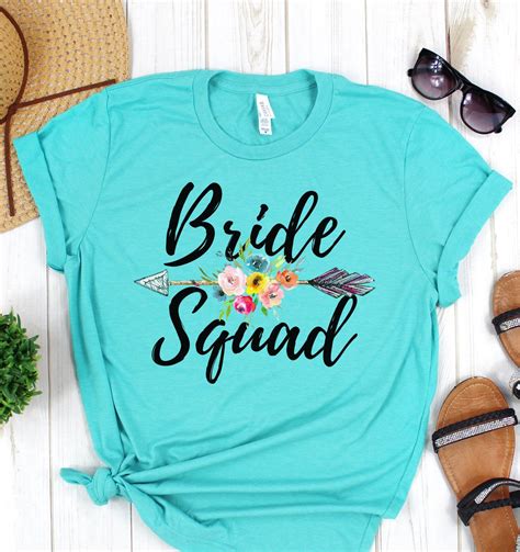 bride squad shirts bride floral tshirt bridal party shirts tee for wedding day hen party