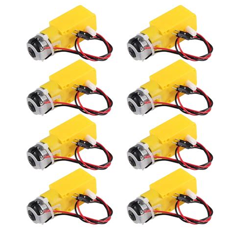 Aediko 8pcs Tt Motor Dual Dc 3 6v Gearbox Motor 200rpm Ratio 1 48 Shaft Motor With 2 54mm Wire