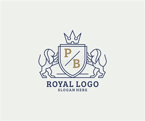 Initial Pb Letter Lion Royal Luxury Logo Template In Vector Art For
