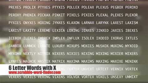 6 Letter Words With X Youtube
