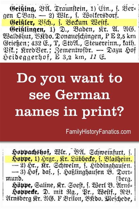 A Complete List Of German Last Names Meanings German Last Names