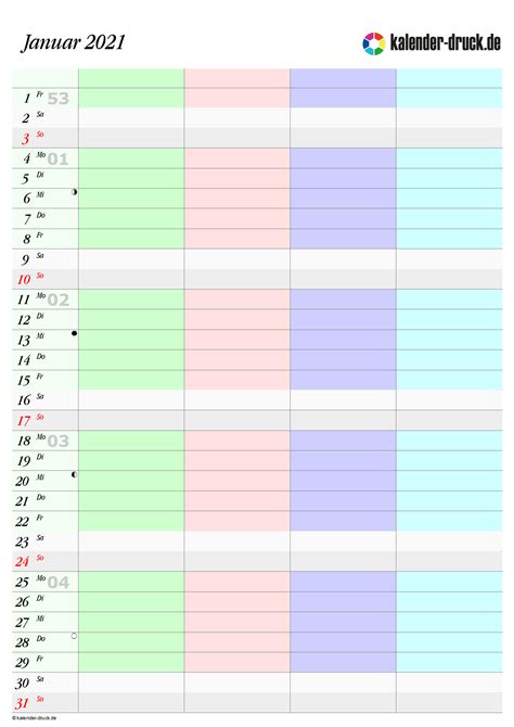 Kalender 2021 als jpg herunterladen. Wochenkalender 2021 Zum Ausdrucken Kostenlos / Kalender ...